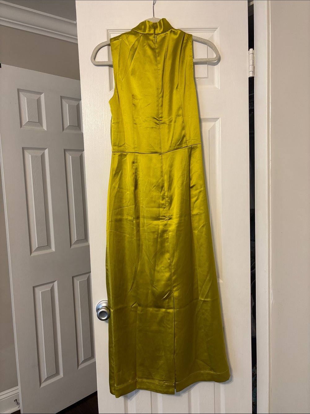 Tuckernuck Satin Draped Midi Dress in Lime with Tags - Picture 5 of 5